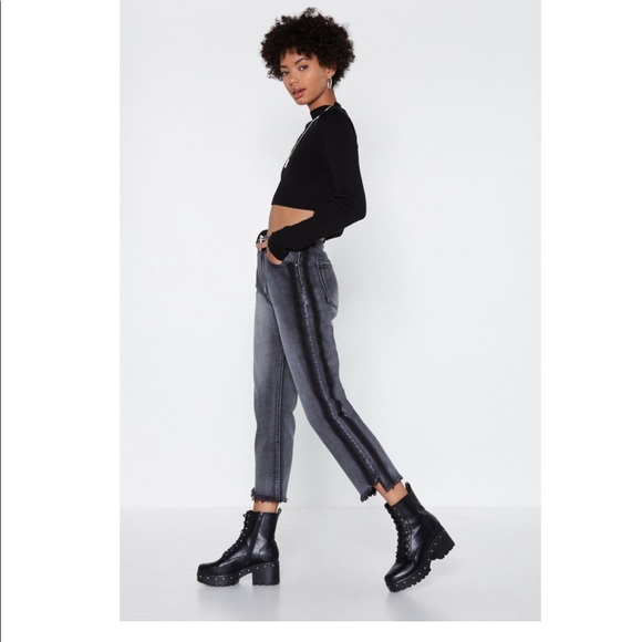 Nasty Gal black frayed jeans - Picture 1 of 3